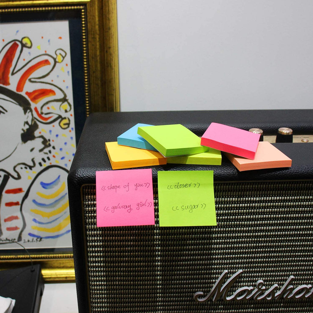 THE CEO® 100 Ct. 3X 3 Fluorescent Stick on Notes (4/Shrink) – Sticky Notes