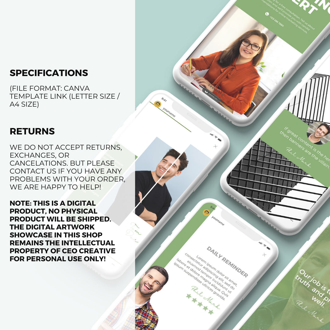 Downloadable Instagram Digital Marketing Agency (Story) 50 Templates
