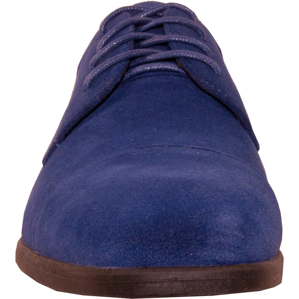VANGELO Men Dress Shoe KING-4 Oxford Formal Tuxedo for Prom and Wedding Royal Blue