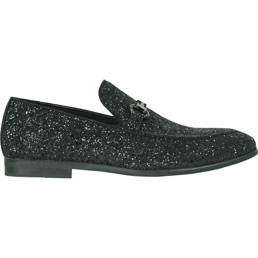 "Bravo" Black Glitter Tuxedo & Prom Shoes