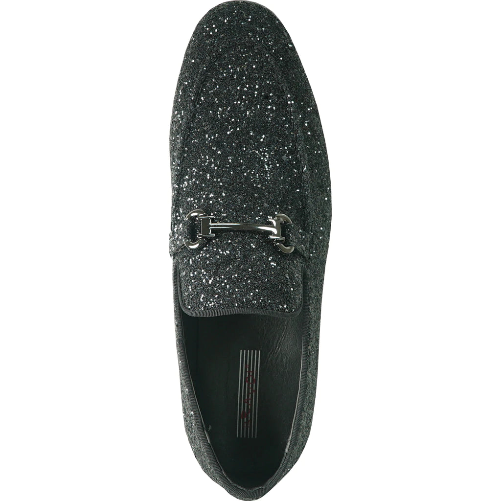 "Bravo" Black Glitter Tuxedo & Prom Shoes