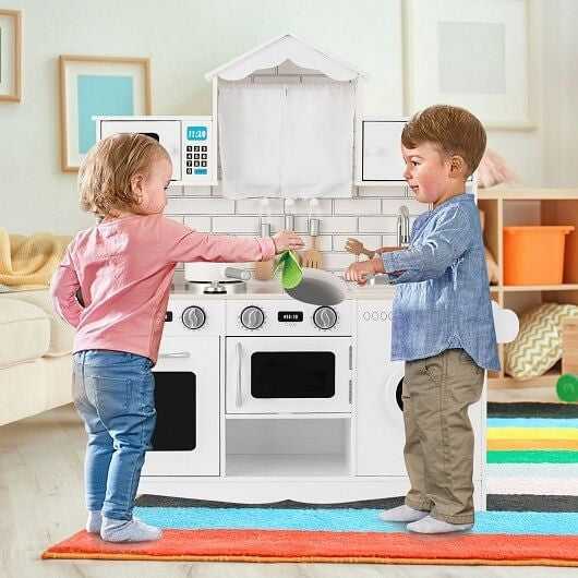 Wooden Kids Kitchen with Washing Machine-0