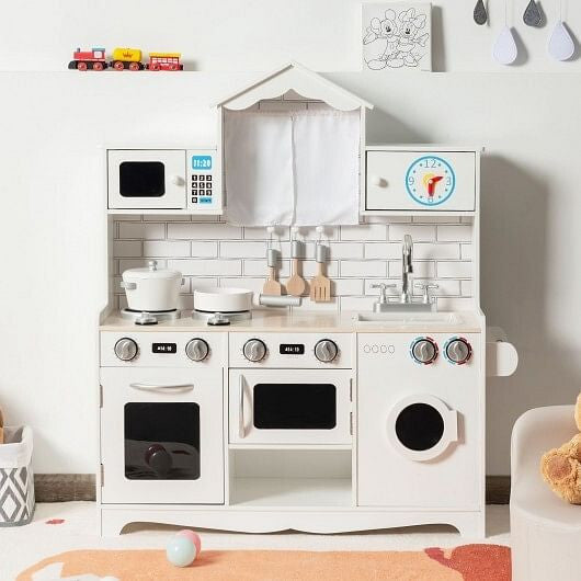 Wooden Kids Kitchen with Washing Machine-2
