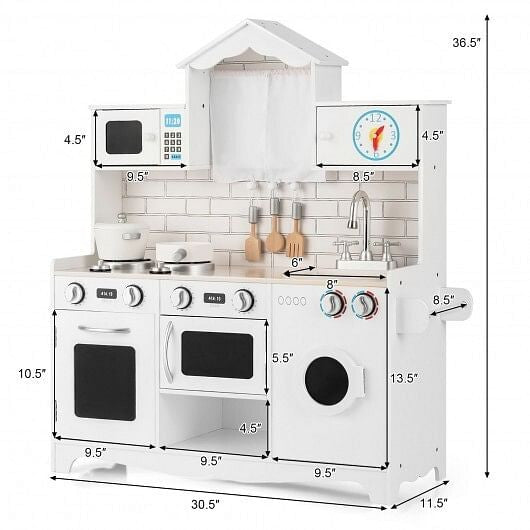 Wooden Kids Kitchen with Washing Machine-3