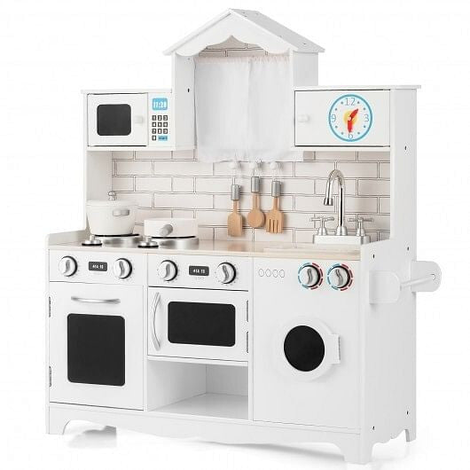 Wooden Kids Kitchen with Washing Machine-4