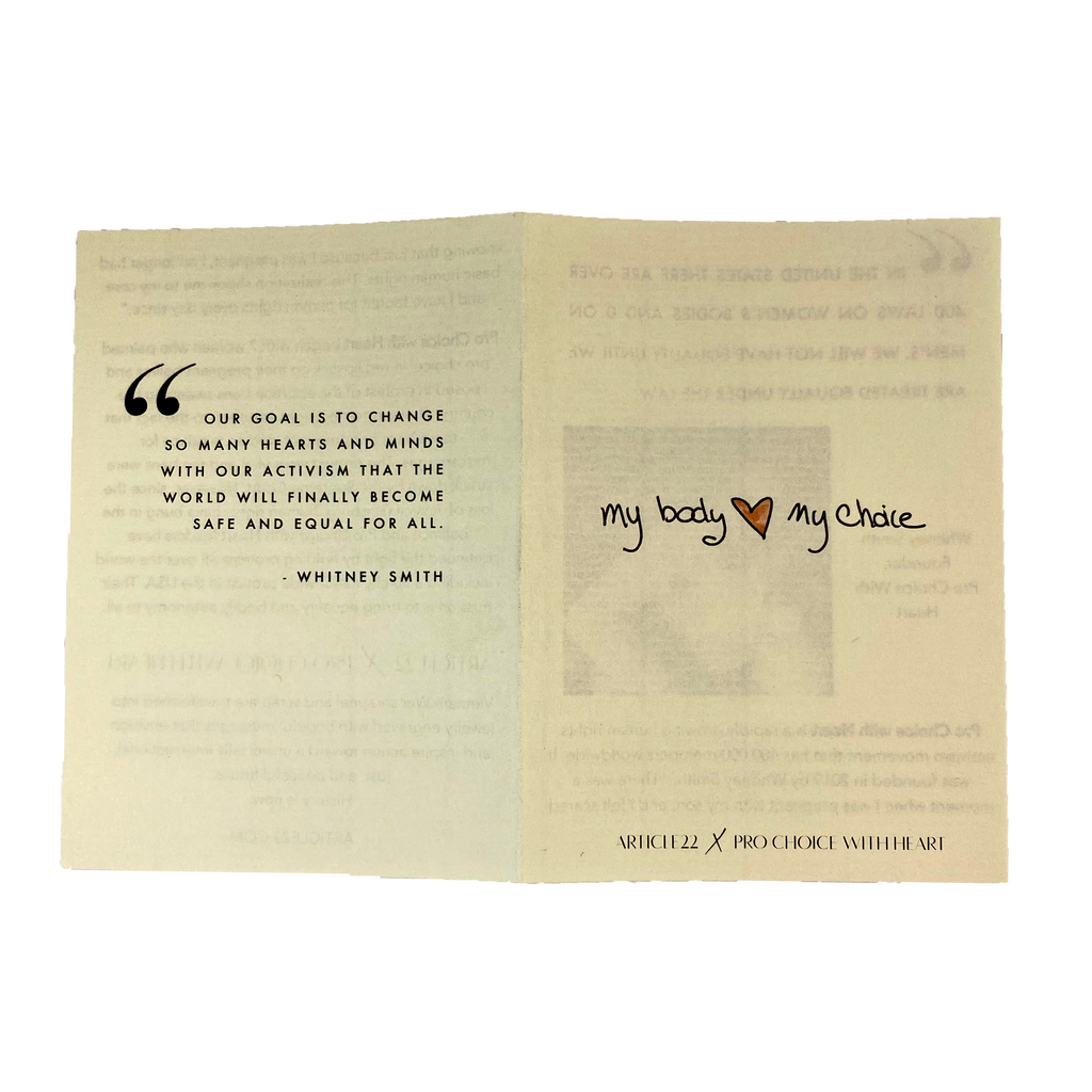 MY BODY MY CHOICE BAR TAG NECKLACE - PROCHOICE WITH HEART COLLABORATION